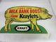 Vintage Advertising Die Cut Pig Kraft Kraylets Dealer Store Sign Tin B-344