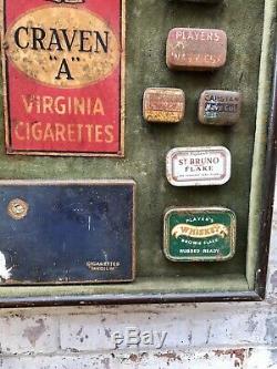 Vintage Advertising Display Sign Tobacco Cigarettes Tins Signage Retro