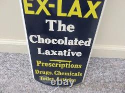 Vintage Advertising Ex-lax Tall Store Wall Tin Sign 611-m