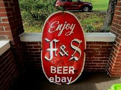 Vintage Advertising F&s Beer Sign Shamokin Pa Tin Advertising Near Kulpmont