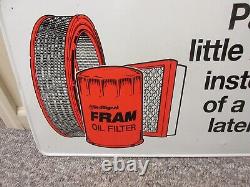 Vintage Advertising Fram Filters Auto Parts Store Wall Sign Tin M-431