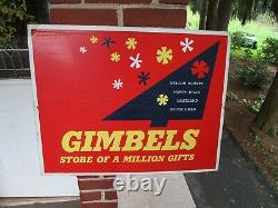 Vintage Advertising Gimbels Department Store Tin Sign Metal Pittsburgh Pa