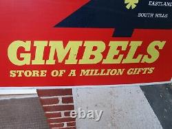 Vintage Advertising Gimbels Department Store Tin Sign Metal Pittsburgh Pa