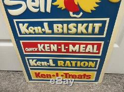 Vintage Advertising Ken-l-ration Tin Sign Store Display Excellent M-42