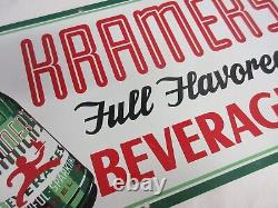 Vintage Advertising Kramer's Beverages Tin Wall Sign 208-y