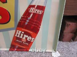 Vintage Advertising Large Hires Root Beer Soda Heavy Tin Wall Sign 357-m