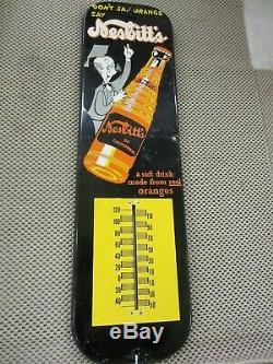 Vintage Advertising Nesbitt's Soda Store Tin Thermometer Nutty Professor 867-v