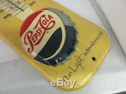 Vintage Advertising Pepsi Cola Soda Large 1957 Store Tin Thermometer 678-i