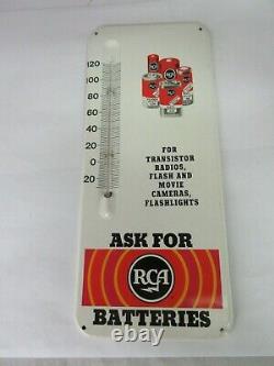 Vintage Advertising Rca Batteries Store Display Tin Thermometer 867-q
