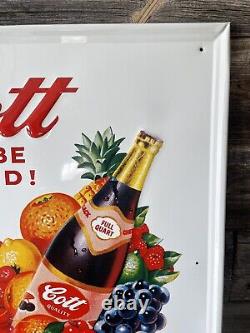 Vintage Advertising Sign Tin Embossed Cott Soda Sign No. 2