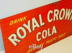 Vintage Advertising Tin Drink Royal Crown Cola Sign, Pop Soda, Original 8-47