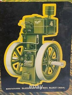 Vintage Advertising Tin Graphics Sign Kavery Diesel Engine Lady Not Porcelain