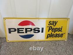 Vintage Advertising Tin Pepsi Cola Soda Fountain Large Wall Sign Store 478-z