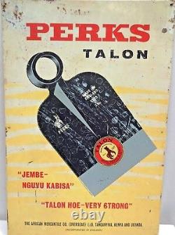 Vintage Advertising Tin Sign Board Talon John Perks & Sons England Shovel Lith2