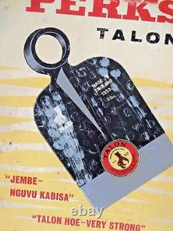 Vintage Advertising Tin Sign Board Talon John Perks & Sons England Shovel Litho