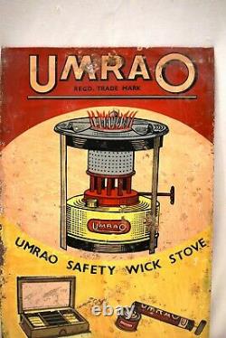 Vintage Advertising Tin Sign Umrao Safety Wick Stove Super Jewelry Box Spray 02