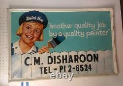 Vintage Advertising tin Sign Dutch boy paint c m disharoon Salisbury Maryland