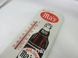 Vintage Advertsing Ma's Root Beer Soda Store Display Tin Thermometer 279-q
