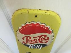 Vintage Advertsing Pepsi Cola Pop Soda Store Tin Thermometer 902-q