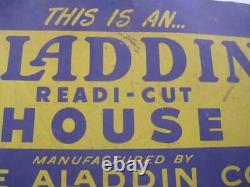 Vintage Aladdin Readi-Cut House 19 3/8 x 27 7/16 Tin Sign Bay City MI