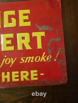 Vintage Albert Tobacco Embossed Sign tin tacker 22x14