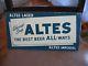 Vintage Altes Beer Brewing Toc Tin Over Cardboard Metal Sign Detroit Mi