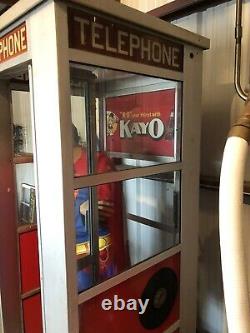 Vintage Aluminum Phone Booth With Superman And Kay-O Tin Sign