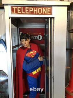 Vintage Aluminum Phone Booth With Superman And Kay-O Tin Sign