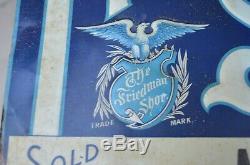 Vintage Antique Advertising Tin Sign FRIEDMAN SHOES Boots 1920s Clothing Store