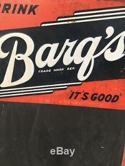 Vintage Antique BARQ'S ROOT BEER Embossed Tin Non Porcelain Menu Board Sign