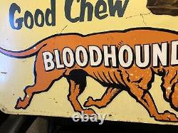 Vintage Antique Bloodhound Dog Tobacco Tin Non Porcelain Cut Plug Country Sign
