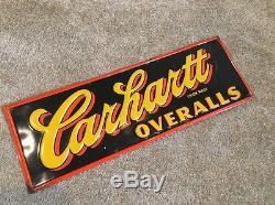 Vintage / Antique Carhartt Overalls Sign Union Made American Americana Tin