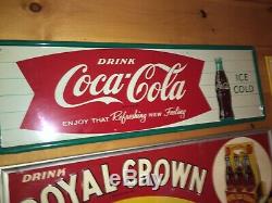 Vintage Antique Coke Coca Cola Tin Non Porcelain Soda Bottle Country Store Sign