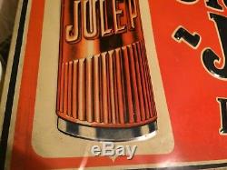 Vintage Antique Drink Orange Julep Soda Cola Tin Non Porcelain Bottle Store Sign