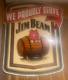 Vintage Antique Jim Beam Large Metal Sign Whiskey Bar Man Cave Rectangle