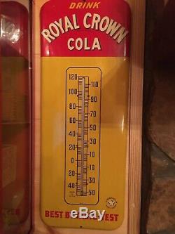 Vintage Antique Nehi Co. Royal Crown Cola RC Tin Non Porcelain Thermometer Sign