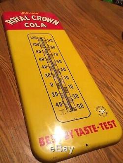Vintage Antique Nehi Co. Royal Crown Cola RC Tin Non Porcelain Thermometer Sign