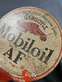 Vintage Antique Original Mobiloil Gargoyle AF Lubester 7 Paddle Metal Tin Sign