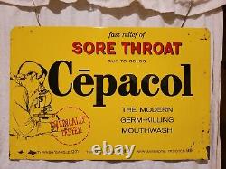 Vintage Antique Original TIN Cepacol Sign. NICE