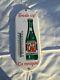 Vintage Antique Seven 7 Up Bottle Tin Non Porcelain Thermometer Sign French Ca