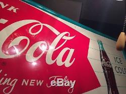 Vintage Antique Soda Coke Coca Cola Tin Non Porcelain Bottle Store Sign CLEAN