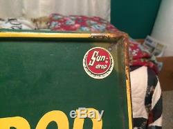 Vintage Antique Sun Drop Lemon Lime Coffee Tin Non Porcelain Door Push Kick Sign