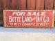 Vintage Antique Tin Sign Butte Land And Investment Co For Sale Montana Rare