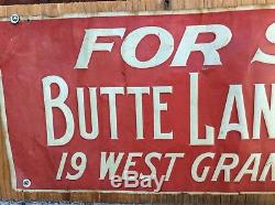 Vintage Antique Tin Sign Butte Land and Investment Co For Sale Montana RARE