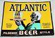 Vintage Atlantic Beer Tin Sign- Atlantic Company Atlanta, Georgia (circa 1940's)