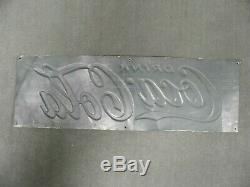 Vintage Authentic Coca Cola Embossed Tin Sign, Bright Color, Nice, Real