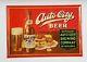 Vintage Auto City Brewing Company Beer Sign Detroit Michigan Rare Tin Sign