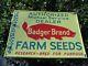 Vintage Badger Brand Farm Seeds Sign Authorized Service Dealer Tin Tacker