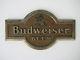 Vintage Budweiser Beer Anheuser-busch Metal Tin Sign Plaque Bronze Gold Eagle