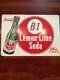 Vintage B-1 Lemon Lime Soda Tin Sign Soda Pop Advertisement 1940's